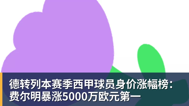 FB体育德转列本赛季西甲球员身价涨幅榜:费尔明暴涨5000万欧元第一 FB体育德转列本赛季西甲球员身价涨幅榜:费尔明暴涨5000万欧元第一