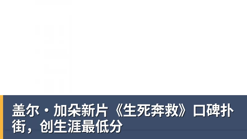 FB体育盖尔·加朵新片《生死奔救》口碑扑街，创生涯最低分